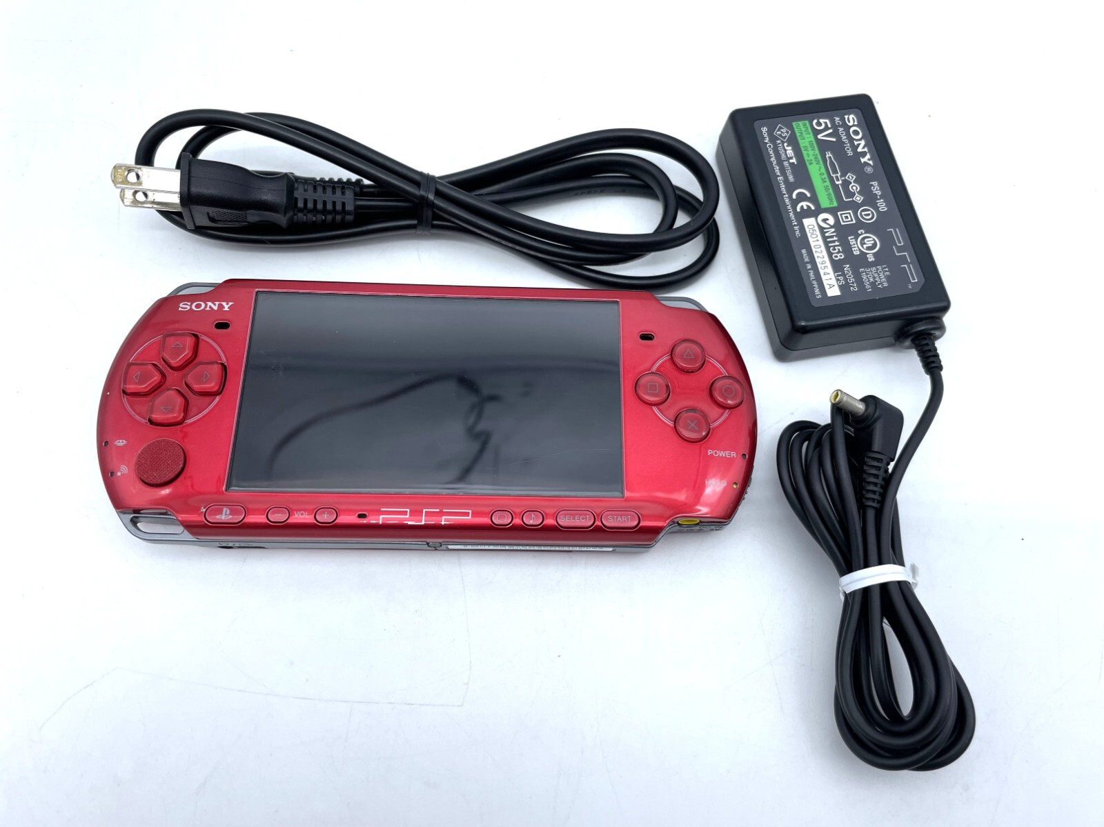Near MINT SONY PSP-3000 Console Red New Battery & Charger