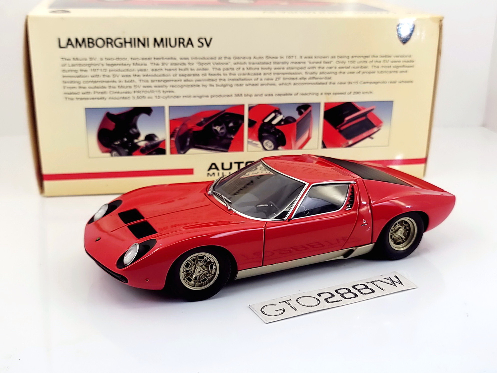 ミニカー1/18 箱ありLAMBORGHINI MIURA No.206 ミニカー1/18 箱ありLAMBORGHINI MIURA No.206 おもちゃ