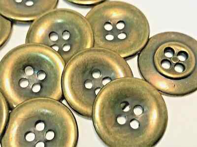 1 PCS New antique Brass Finish Metal Buttons sizes 1/2 #AB3