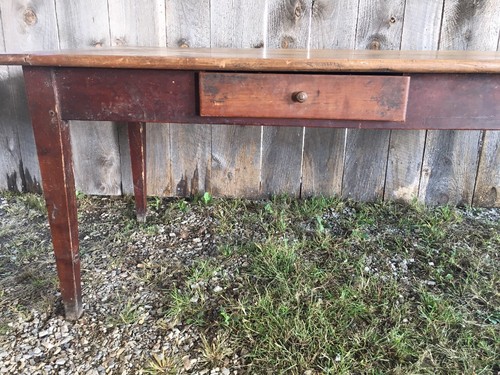 Large French 19th Century Cherry Farmhouse Table FREE DELIVERY if near VT USA