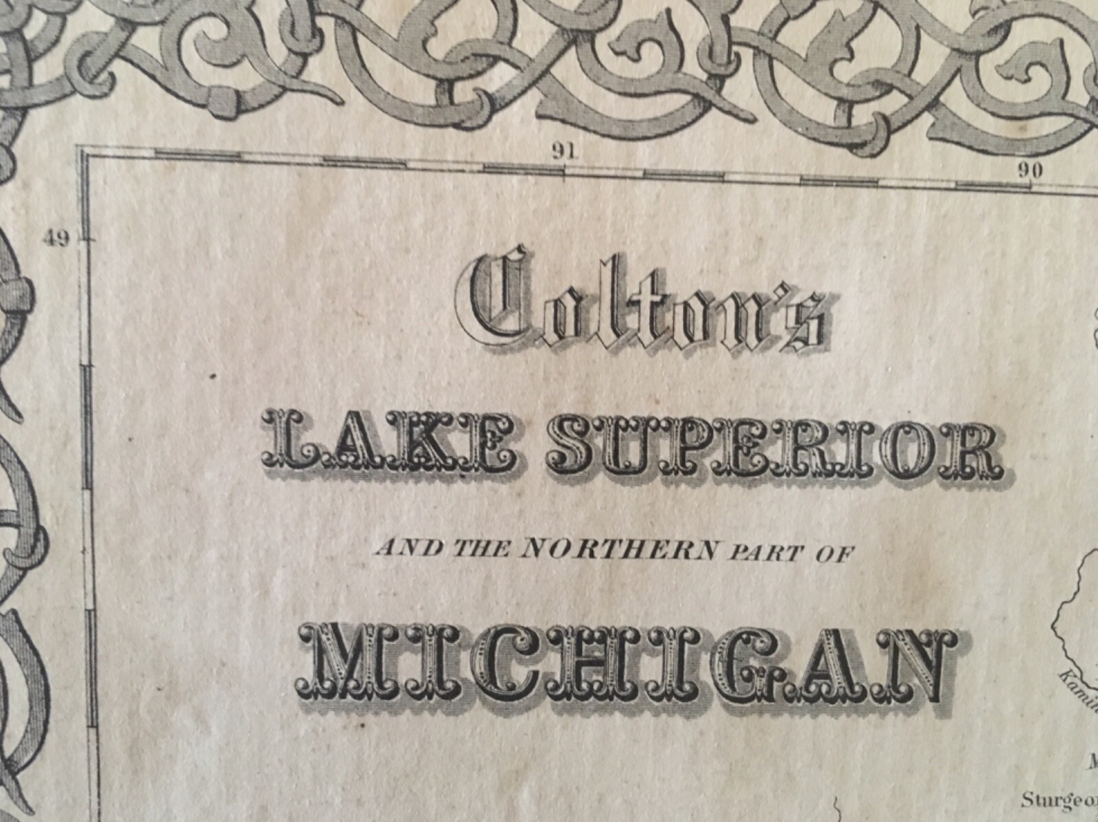 J.H. Colton’s 1859 Atlas Map of Lake Superior and Michigan