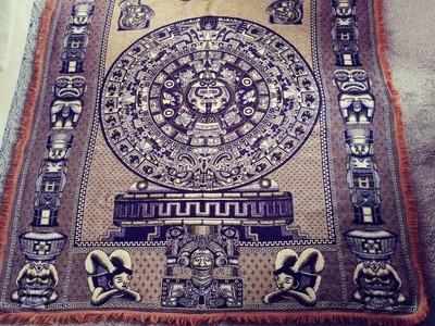 Aztec Calendar For Sale Only 2 Left At 70 - vintage aztec mexican calendar hand woven wall rug home decor 90 x 80 for