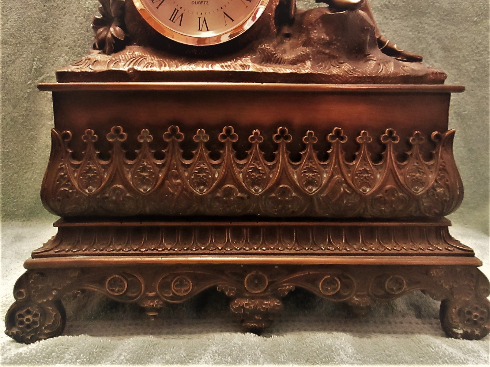 Large Bronze Statue With Clock - Made In Spain