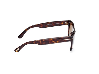 Pre-owned Tom Ford Ft1077 52f Plastic Dark Havana Gradient Brown 55 Mm Men's Sunglasses