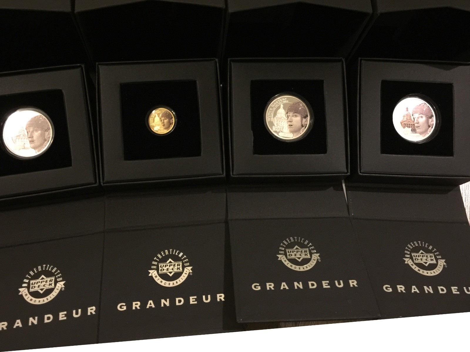 Upper Deck Grandeur Wayne Gretzky 24 Karat Gold+Silver 4 Coin Complete Set /100