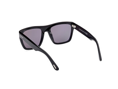 Pre-owned Tom Ford Ft1077 N 01d Plastic Shiny Black Smoke Polarized 55 Mm Men's Sunglasses In Gray