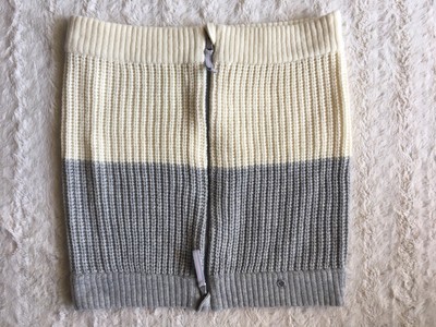 Lululemon Falling Freely Scarf 100 Merino Wool Cream Gray One Size Zip Up