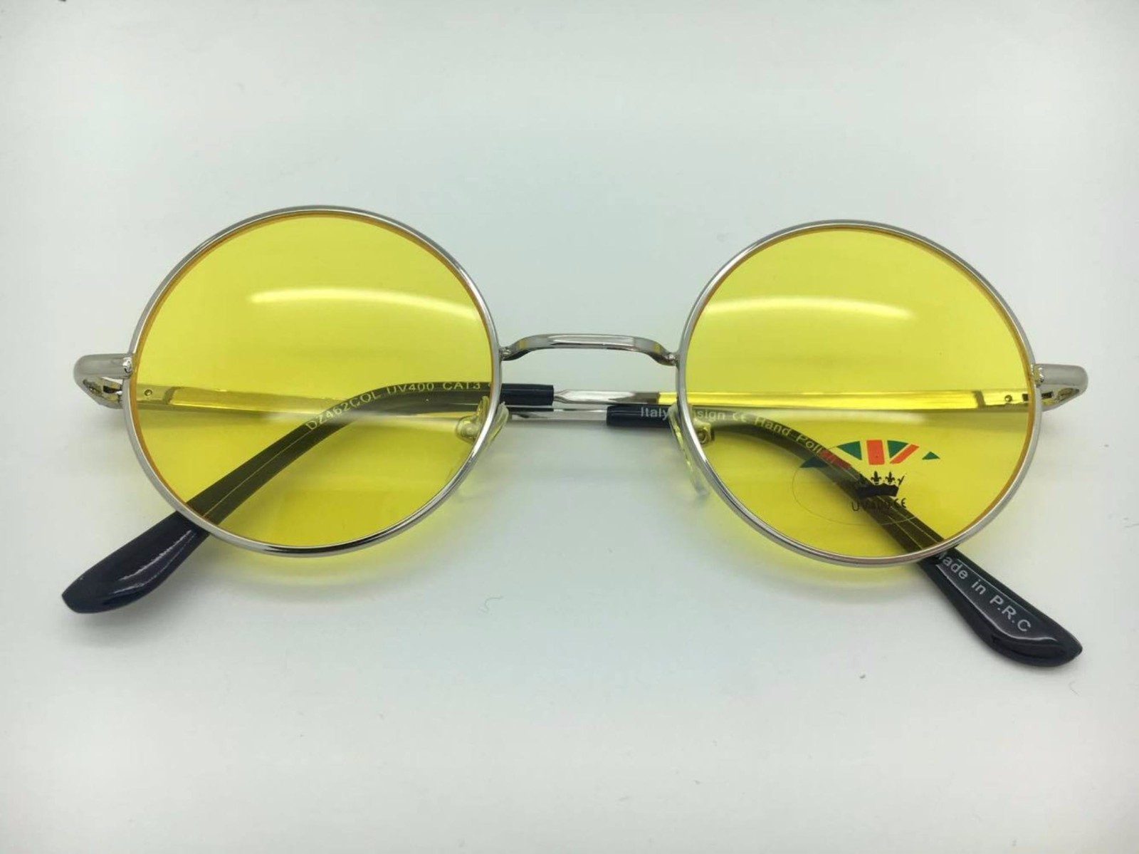 Unisex Silver Frame with Coloured Lenses John Lennon Type Round Sunglasses eBay