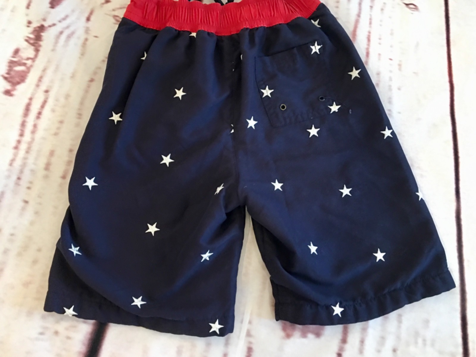 Hartstrings Boys Swim Trunks~Size 4 ~ Red & Blue with Stars ~EXCELLENT CONDITION