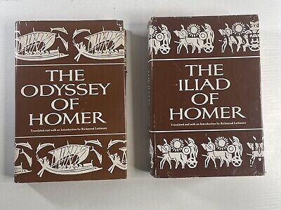 Richmond Lattimore THE ILIAD & THE ODYSSEY Of Homer 2 Volume Set Hardcover HCDJ