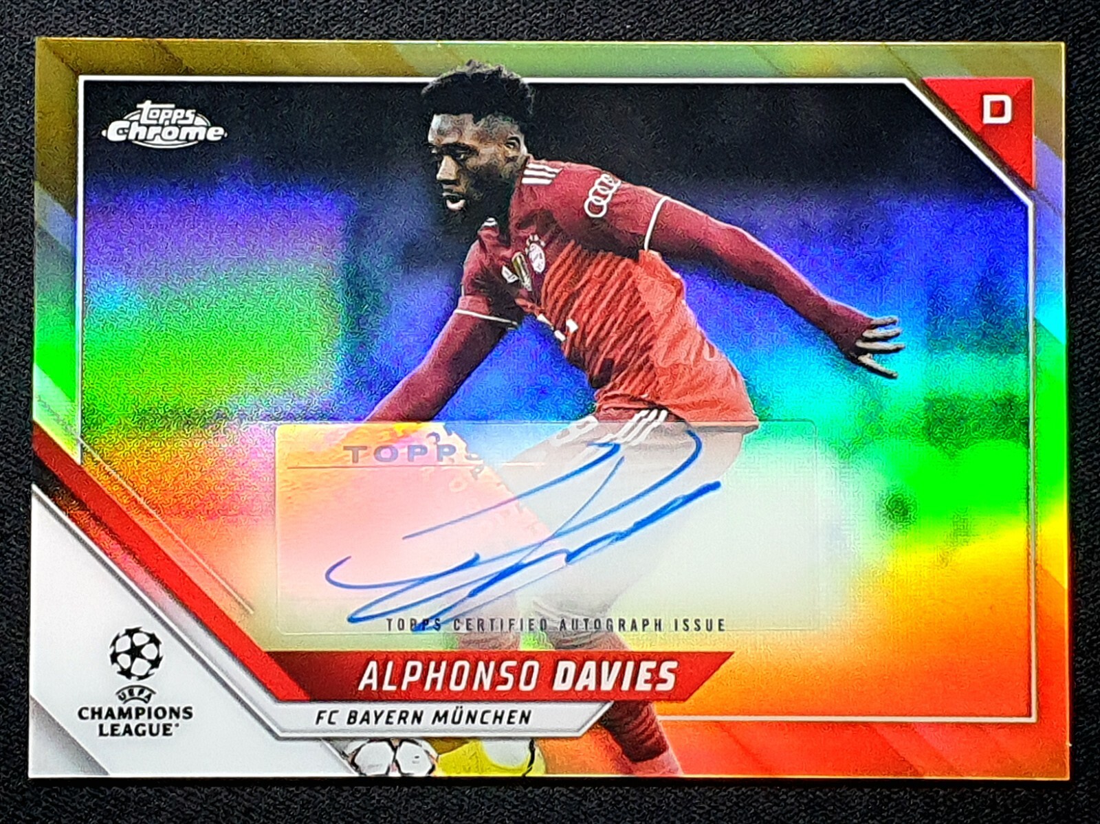 その他 Topps Merlin ball Alphonso Davies Auto 2022 ALPHONSO DAVIES 51/99 TOPPS MERLIN UEFA CHAMPIONS