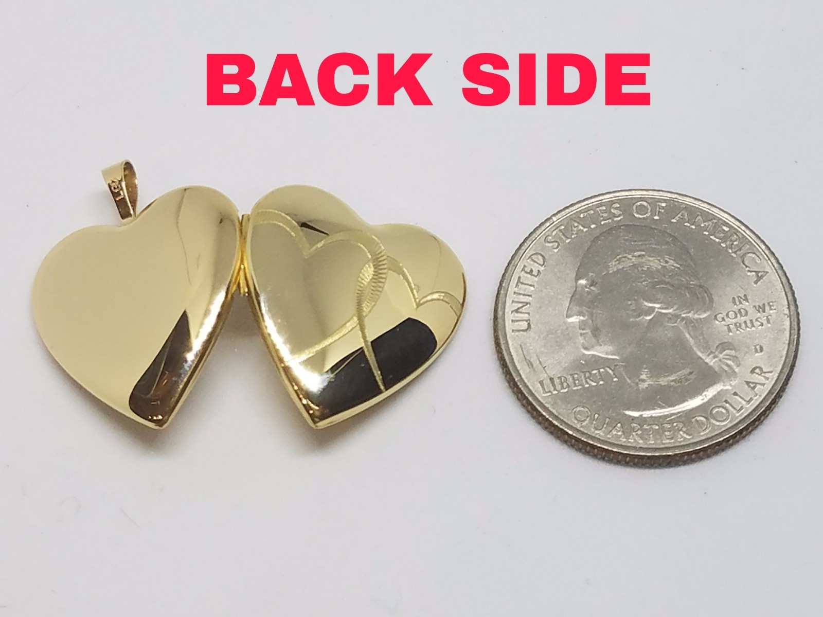 Pre-owned Handmade Gold Locket Heart Love Pendant Real Solid 14k Charm Yellow Necklace Gift Her 1" In Yellow Gold
