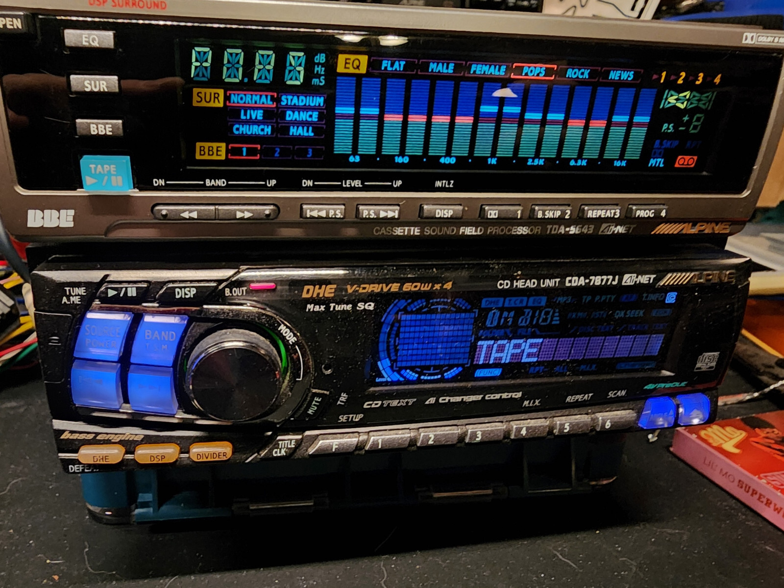 Alpine TDA-5643 Cassette Tape Deck Equalizer Sound Field Alpine TDA-5643 Cassette Tape Deck Equalizer Sound Field