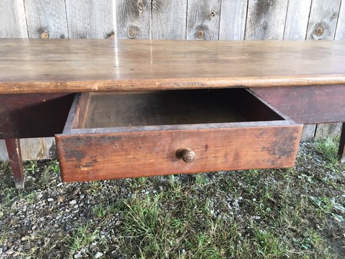 Large French 19th Century Cherry Farmhouse Table FREE DELIVERY if near VT USA