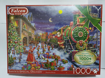 Jumbo Falcon Deluxe 11268 Santa's Special Delivery 2X 1000 pce jigsaws in box