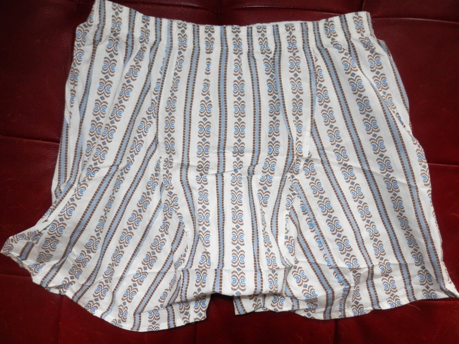 Vintage New size 36 Boxer Shorts Underwear Sears Mens Store NOS Blue Brown Print