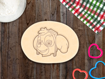 Skye Dog Paw Patrol Cookie Cutter Head Emblem Cupcake Topper Fondant Biscuit