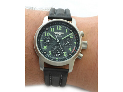 Pre-owned Aviator Iv Chronograph 31681/6773732-40 Us