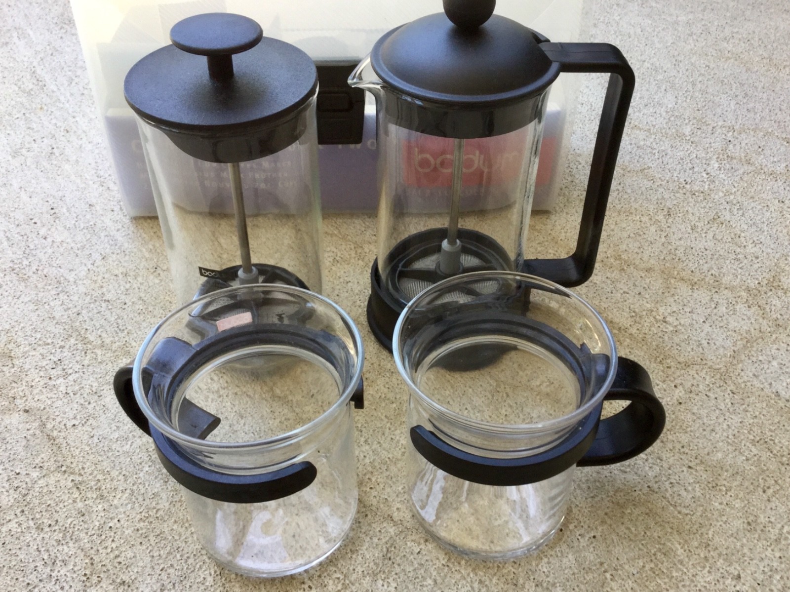 Bodum Cappucino For Two Brazil Coffee Maker Mini Aerius Milk Frother Set