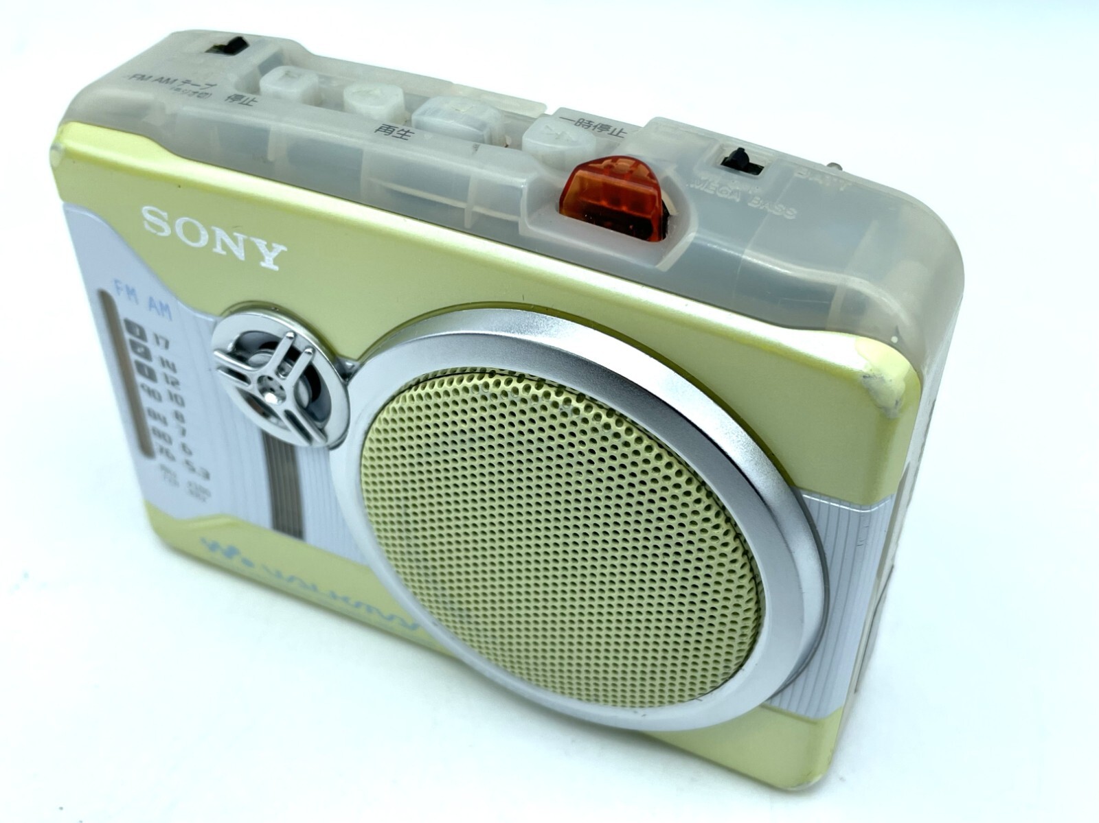 SONY WALKMAN カセット WM-GX200 完動品 SONY Radio Cassette WALKMAN WM-GX200 Yellow 2Way Speaker