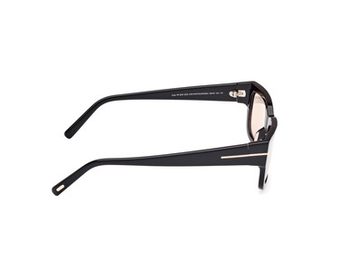 Pre-owned Tom Ford Ft1075 01e Plastic Shiny Black Brown 54 Mm Unisex Sunglasses