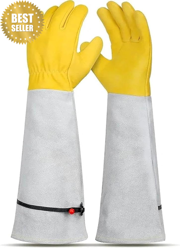Leather Gardening Gloves for Women and Men Long Thorn Proof Garden Work Gloves B