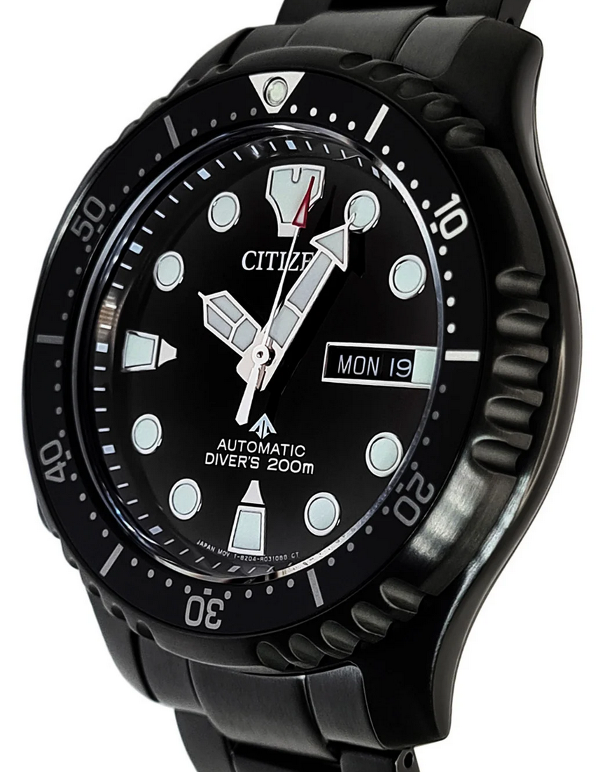 Pre-owned Citizen Promaster Automatic Sapphire Crystal Black Dial Diver's Watch Ny0145-86e