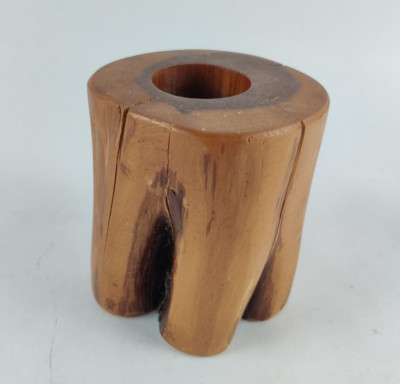 Rustic Wood Log Candle Holders Tree Stump Cabin Lodge Western Decor