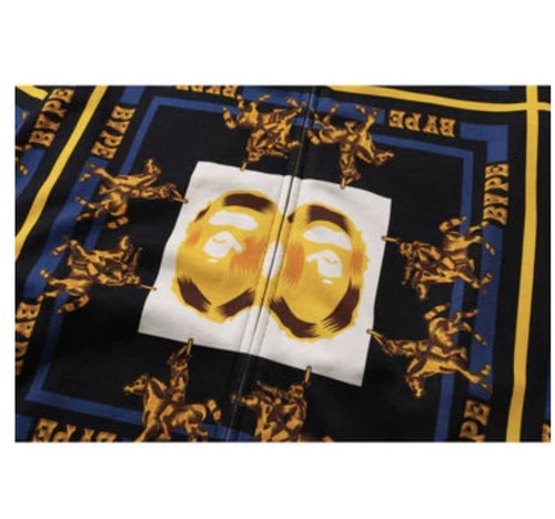 Pre-owned Bape A Bathing Ape  Double Ape Head Relaxed Full Zip Hoodie Black Gold 2xl Xxl In Multicolor