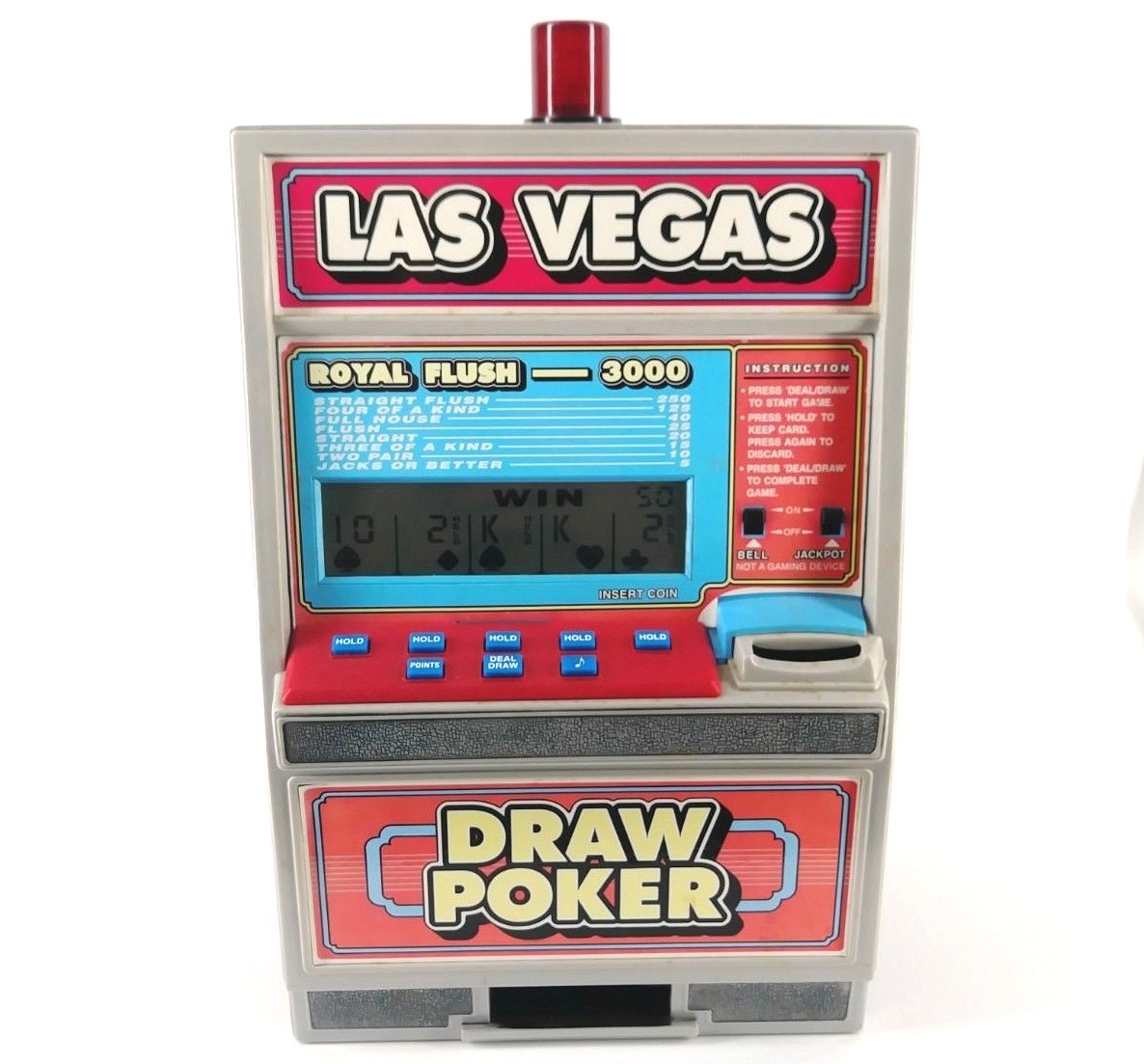 VTG Radica Draw Poker Coin Savings Bank 1992 Royal Flush 3000 Slot Machine
