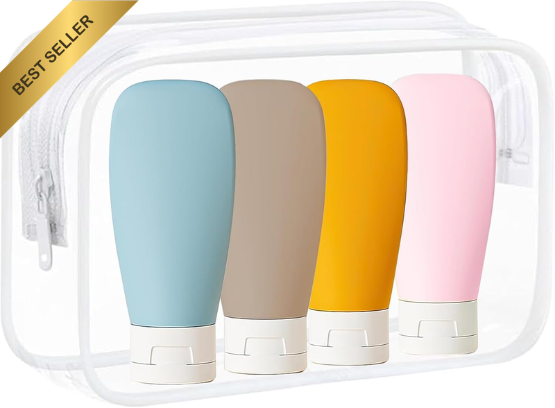 5Pcs Travel Bottles Kit, Squeezable Containers TSA Approved Travel Containers Le