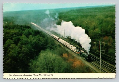 Postcard Ohio The American Freedom Train 1975-1976 Smoke Action Birdseye View
