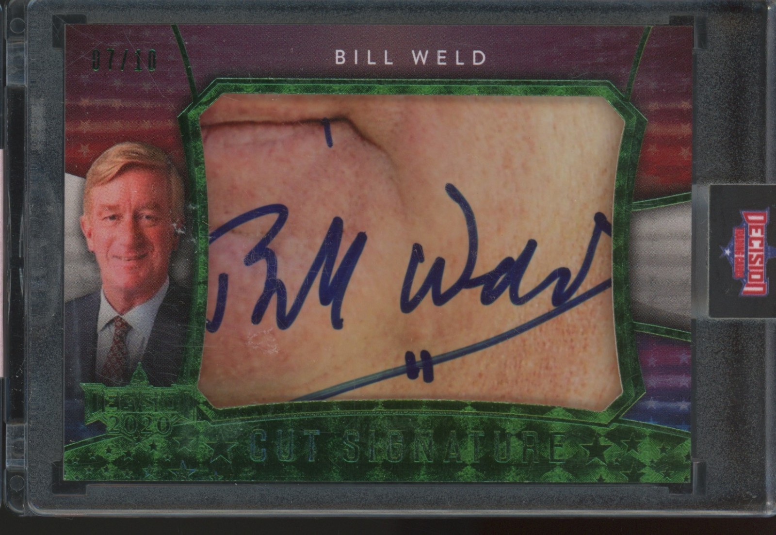 2020 Decision Cut Signature Green Foil Billl Weld 7/10 Auto Autograph