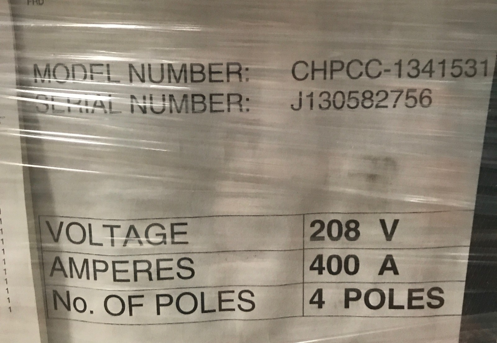 New 400 Amp Cummins Automatic Transfer Switch CHPCC | S/N: J130582756