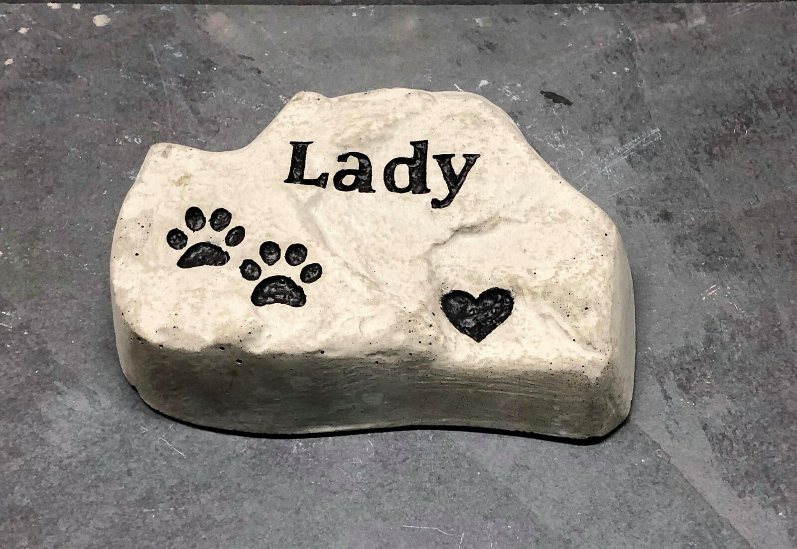 Personalized, Engraved Pet Memorial Stone, Dog, Paw Prints, Garden Stone, Memory