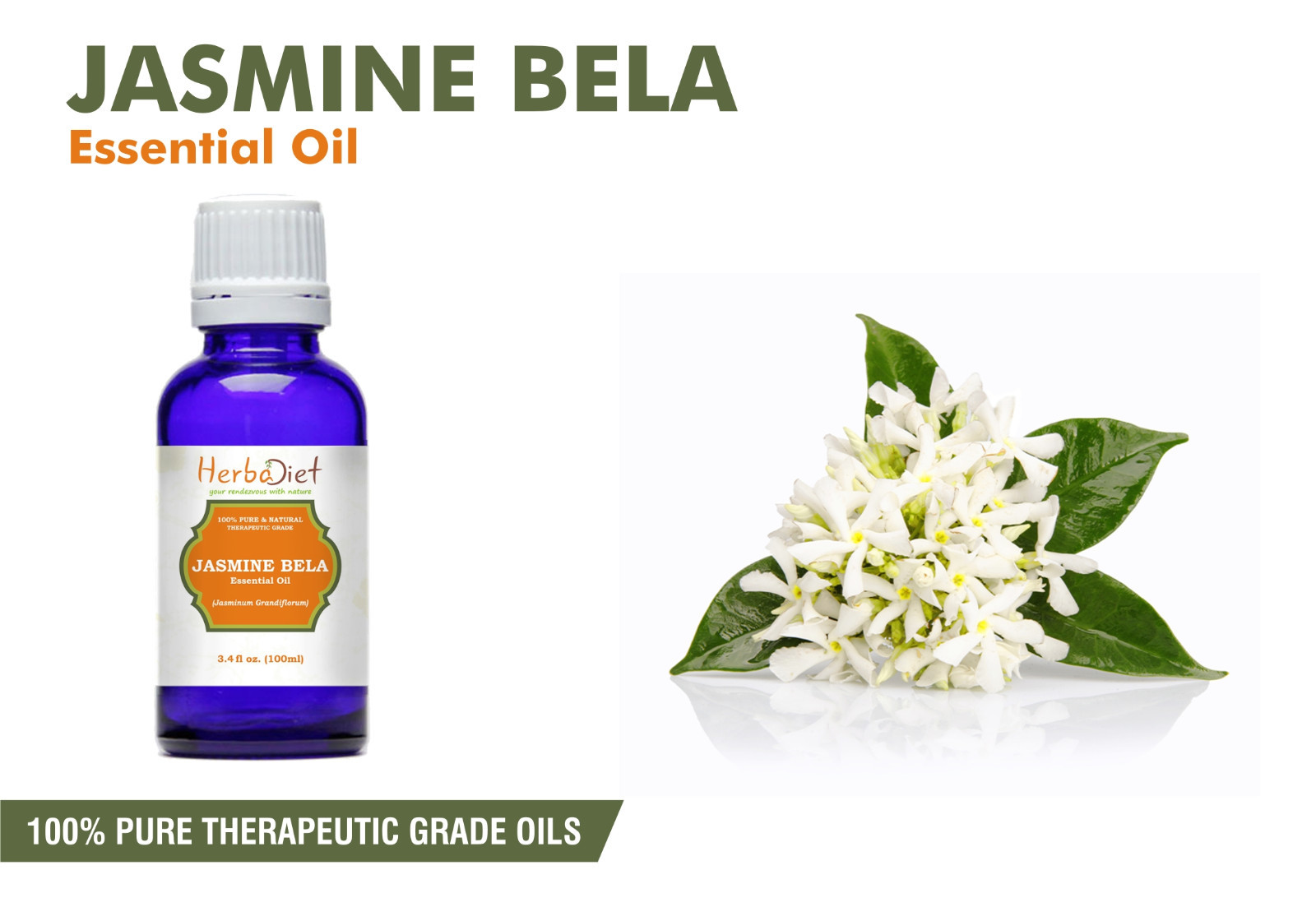 Jasmine Essential Oil 100 Pure Natural Aromatherapy Oils Therapeutic