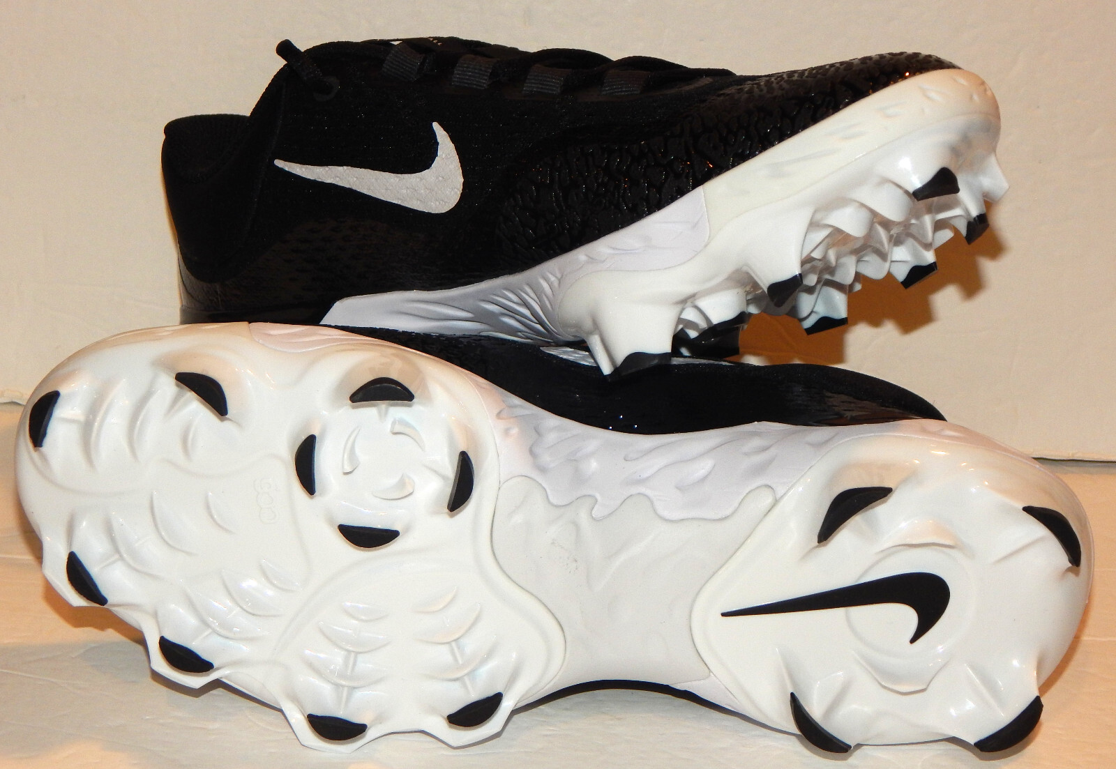 Nike Alpha Huarache Elite 4 Baseball MCS Cleats Size 9 FD6221-001 Black / White