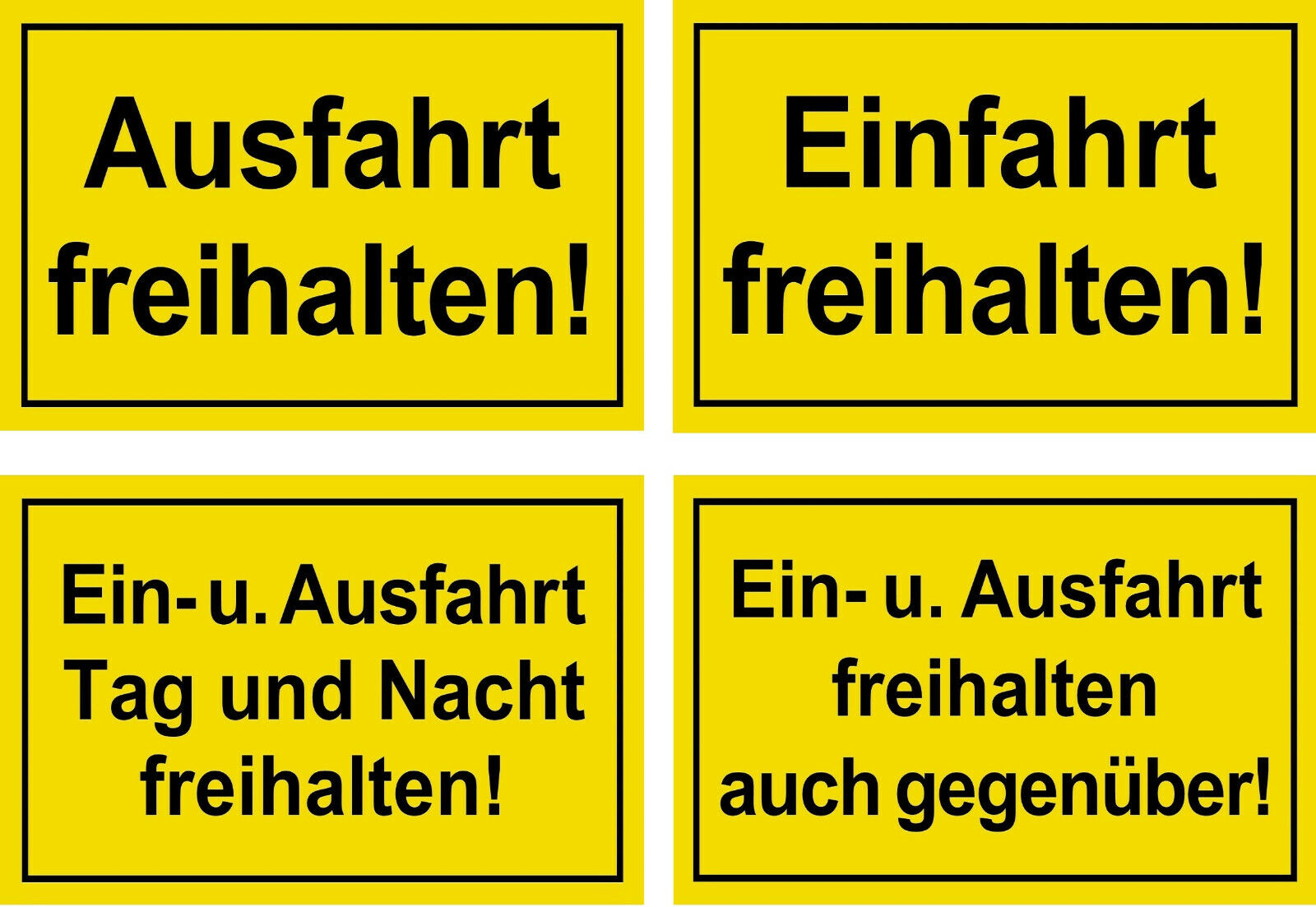 ★ Schild - Ein- und Ausfahrt freihalten - Einfahrt Tag und Nacht auch gegenüber