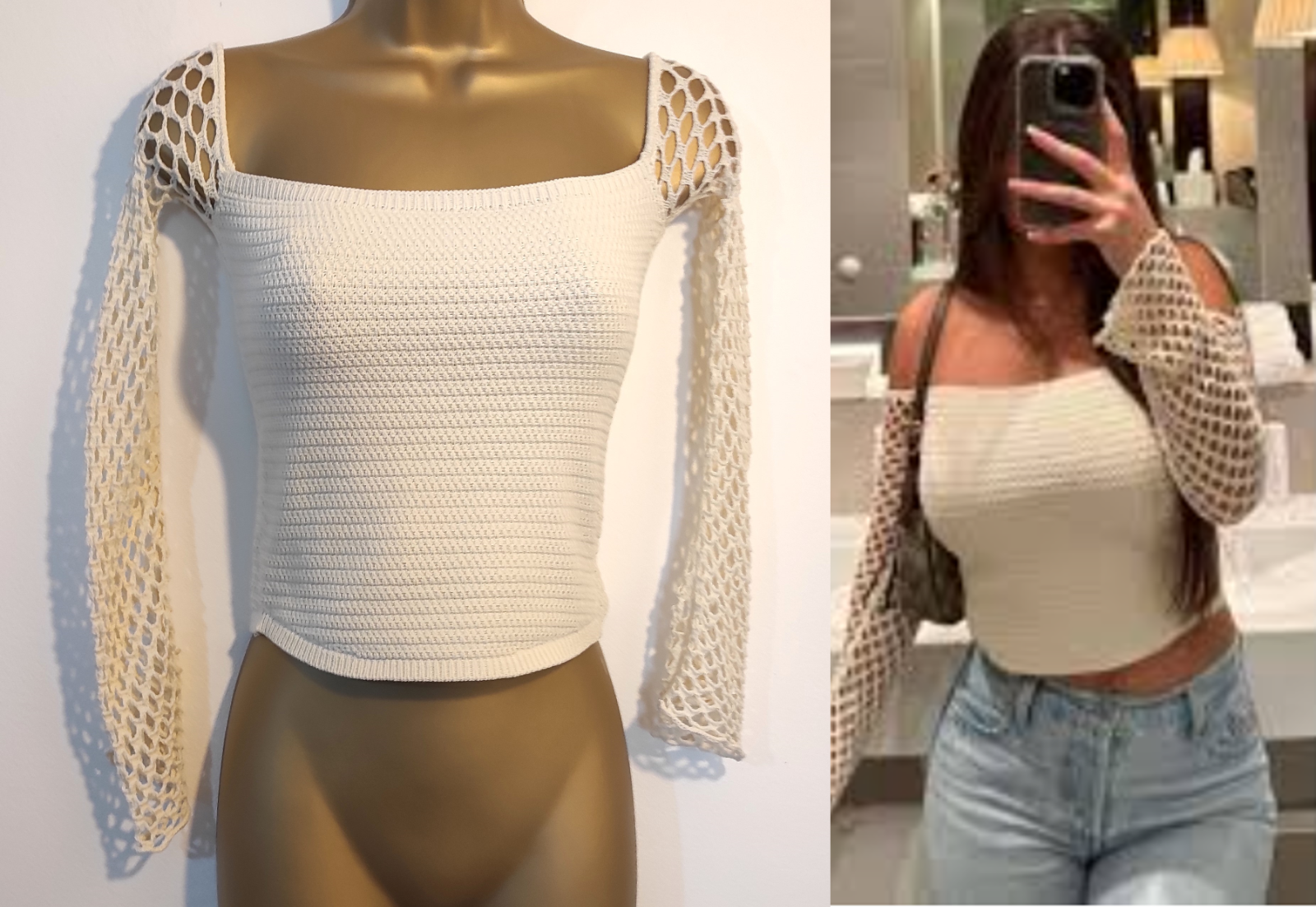 mame Lamé Jersey Cropped Sheer Top ベージュ Lame Jersey Cropped Sheer Top