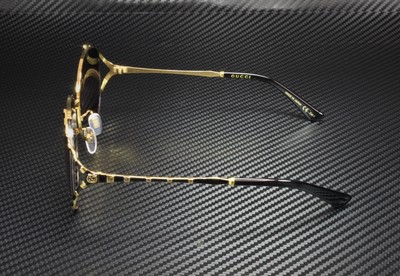 Pre-owned Gucci Gg0595s 001 Round Oval Gold Gold Black Grey 59 Mm Women's Sunglasses In Triple Gradient Grey