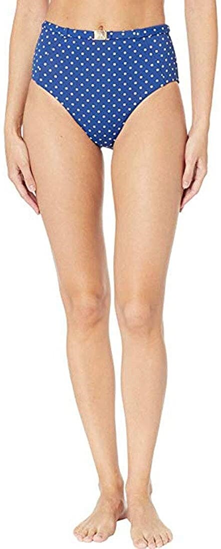 LAUREN RALPH LAUREN Women's 236211 Pindot Bikini Bottoms Indigo Swimwear Size 4