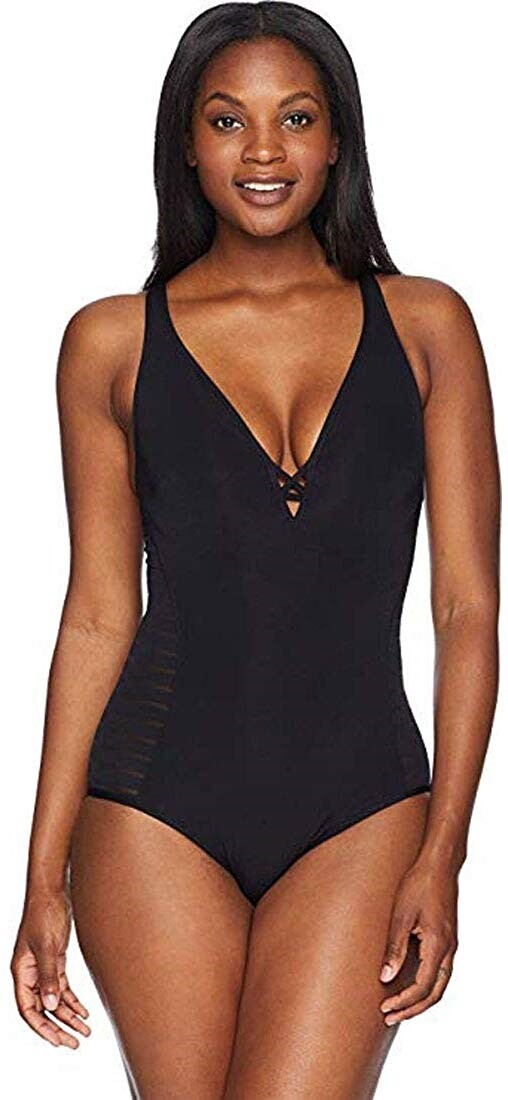 Jets by Jessika Allen Women's 175668 D-dd Plunge One Piece Swimsuit Size 6
