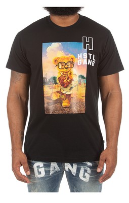 

Мужская черная вязаная футболка с коротким рукавом Hustle Gang The Closer, Black/multi-colored