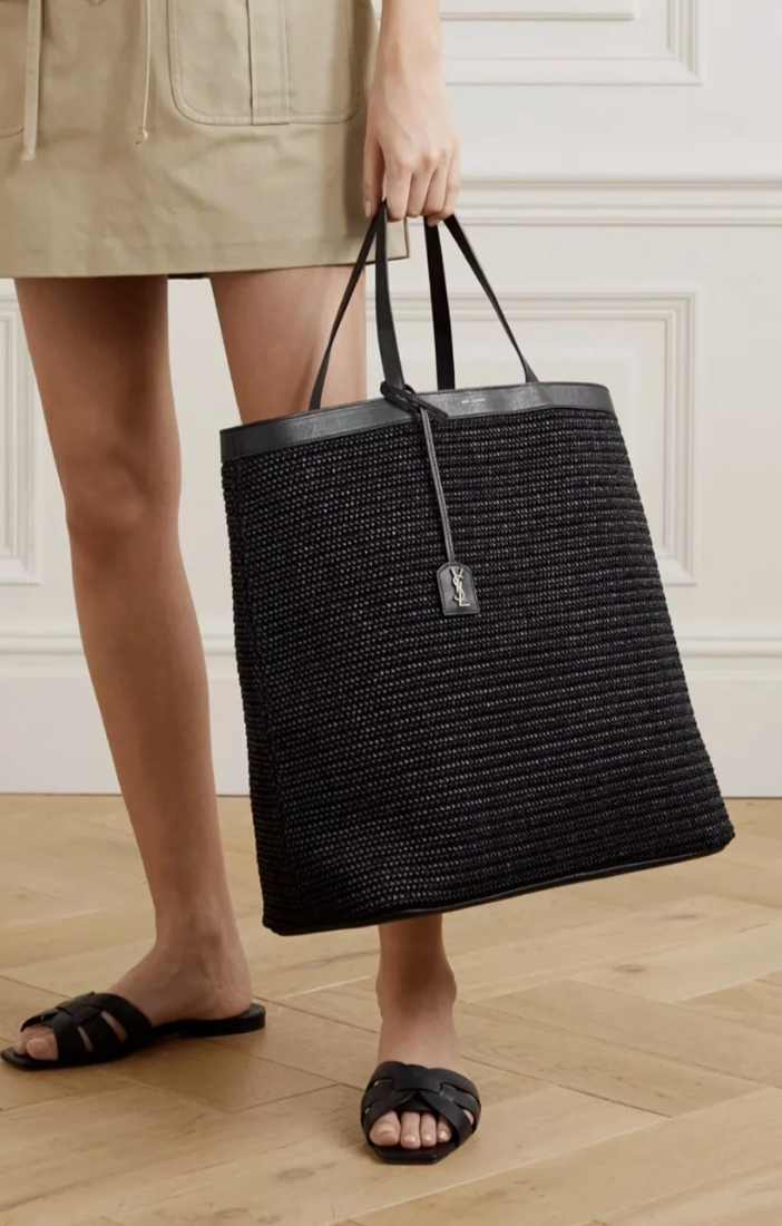 トートバッグ SAINT LAURENT BLACK RAFFIA TOTE BAG WITH LOGO SAINT LAURENT TOTE IN RAFFIA | Saint Laurent | YSL US