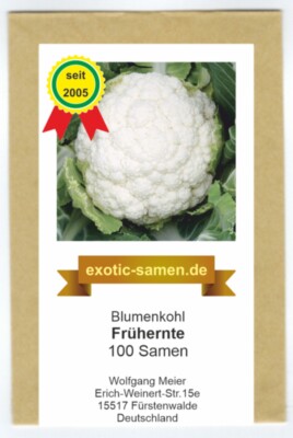 Blumenkohl - Sorte für Frühanbau - Frühernte - 100 Samen