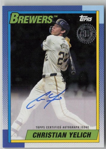 2022 Topps Diamond Icons Christian Yelich /5 Red Auto AC-CYE PSA 9 