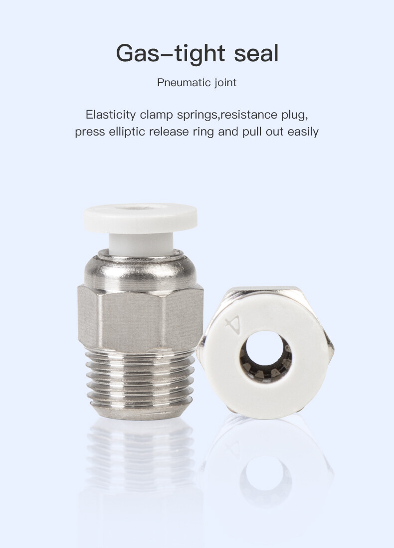 Creality Capricorn Bowden PTFE Tubing Tube Fitting Push to Pneumatic Connector