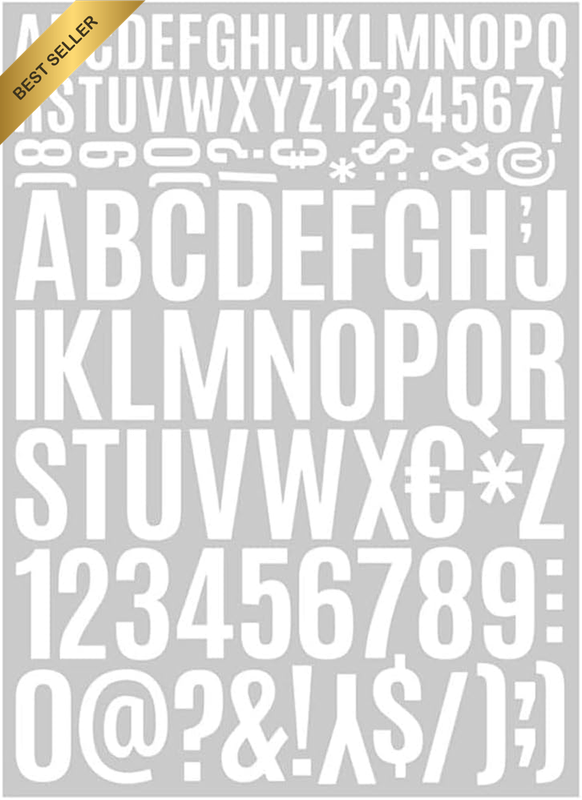 5 Sheets Vinyl Letter Stickers, Self-Adhesive Alphabet Numbers Stickers Waterpro