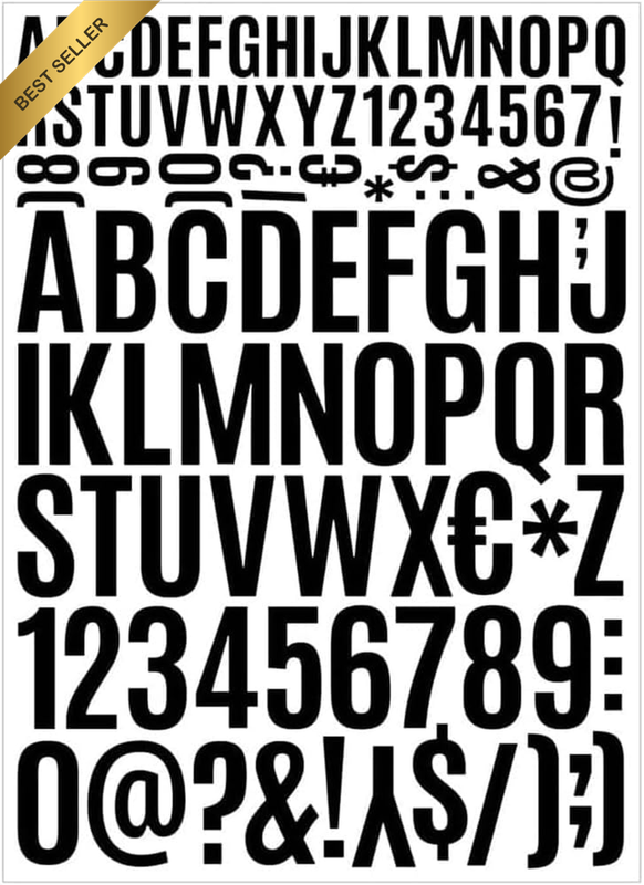 10 Sheets Vinyl Letter Stickers, Self-Adhesive Alphabet and Number Stickers, Wat