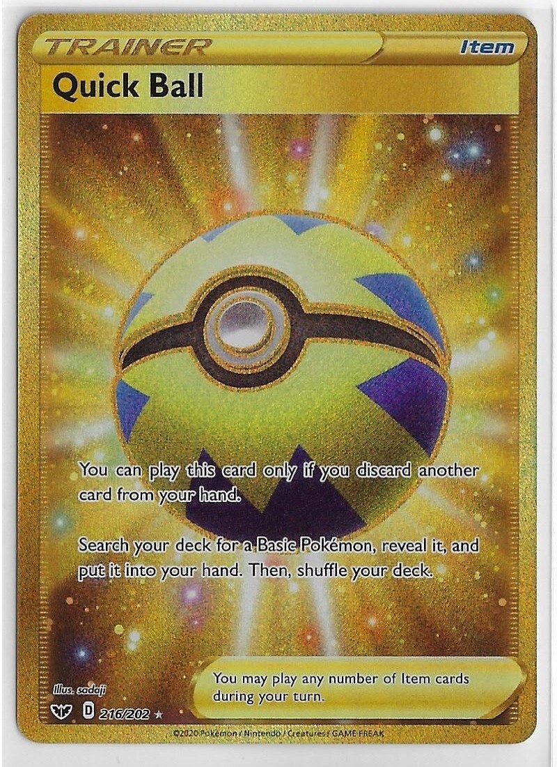 POKEMON TCG Sword & Shield Base Set NM Secret GOLD Rare HOLO POKEMON TCG Sword & Shield Base Set NM Secret GOLD Rare HOLO